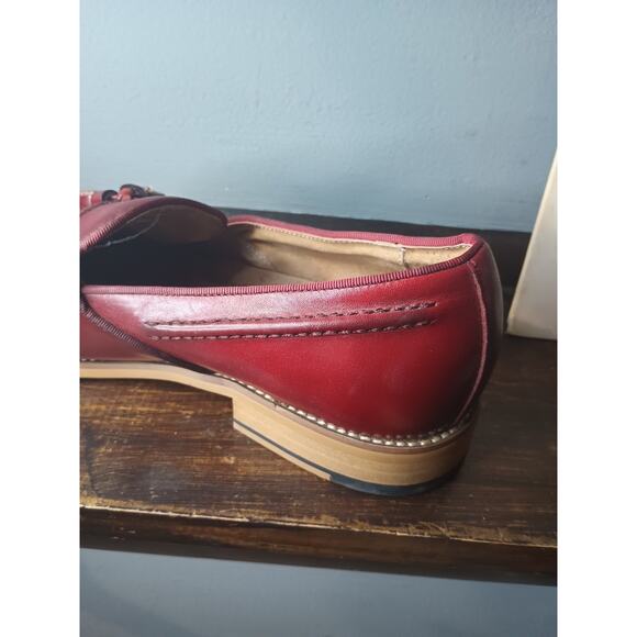 Stacy Adams Red Leather Donovan Mac Toe Slip On Loafer 10M main image 6
